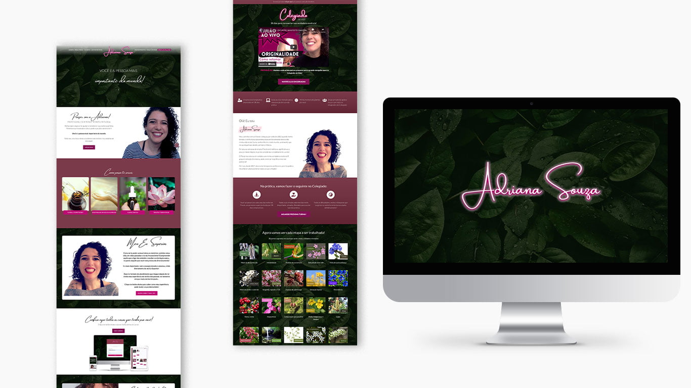 Site, página Site, página de vendas, plataforma MinervaEAD | Adriana Souza